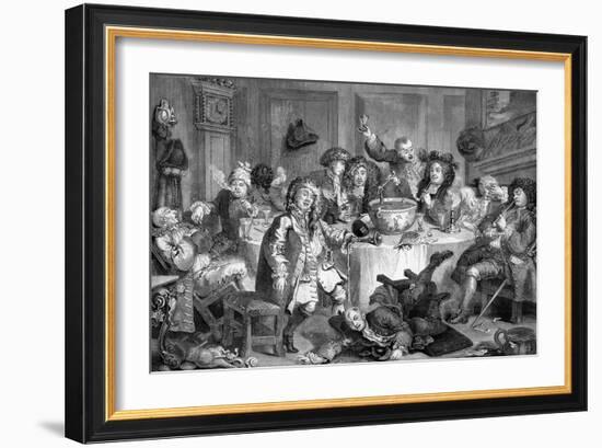 The midnight conversation by William Hogarth-William Hogarth-Framed Giclee Print