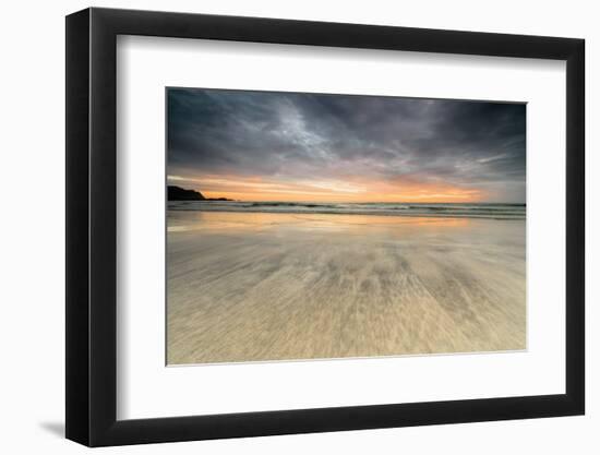 The Midnight Sun Reflected on the Sandy Beach of Skagsanden, Ramberg, Nordland County-Roberto Moiola-Framed Photographic Print