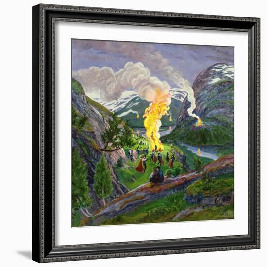 The Midsummer Fire by Astrup-Nikolai Astrup-Framed Giclee Print