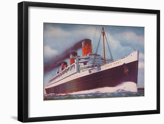 'The Mighty Atlantic Record Breaker, the Queen Mary', 1937-Unknown-Framed Giclee Print