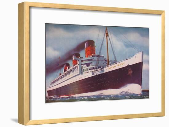 'The Mighty Atlantic Record Breaker, the Queen Mary', 1937-Unknown-Framed Giclee Print