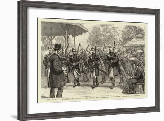 The Military Exhibition, the Pipers of the Argyle and Sutherland Highlanders Parading the Grounds-null-Framed Giclee Print