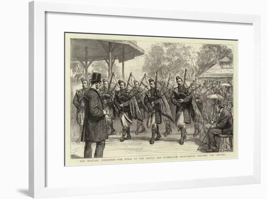 The Military Exhibition, the Pipers of the Argyle and Sutherland Highlanders Parading the Grounds-null-Framed Giclee Print