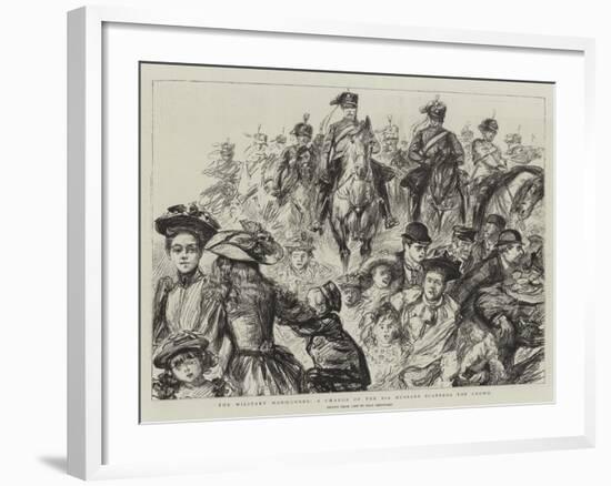 The Military Manoeuvres, a Charge of the 8th Hussars Scatters the Crowd-Charles Paul Renouard-Framed Giclee Print