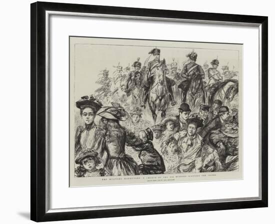 The Military Manoeuvres, a Charge of the 8th Hussars Scatters the Crowd-Charles Paul Renouard-Framed Giclee Print