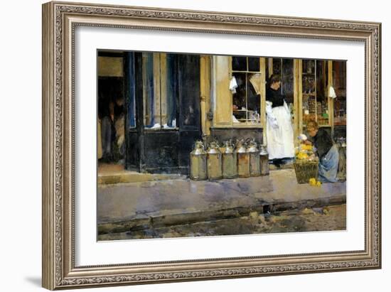 The Milk Churns, C.1888-Childe Hassam-Framed Giclee Print