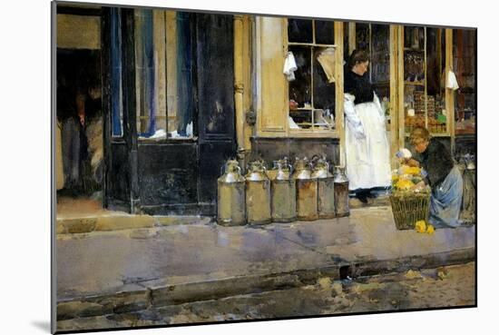 The Milk Churns, C.1888-Childe Hassam-Mounted Giclee Print