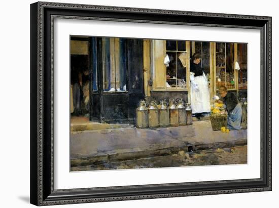 The Milk Churns, C.1888-Childe Hassam-Framed Giclee Print