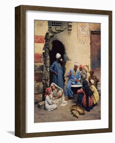 The Milk Seller, Cairo, 1886 (Oil on Wood)-Ludwig Deutsch-Framed Giclee Print