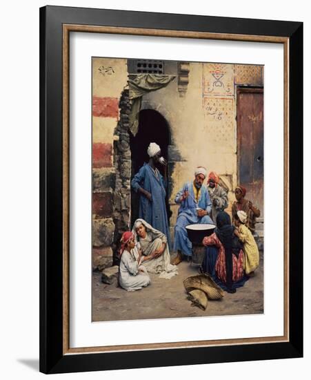 The Milk Seller, Cairo, 1886 (Oil on Wood)-Ludwig Deutsch-Framed Giclee Print