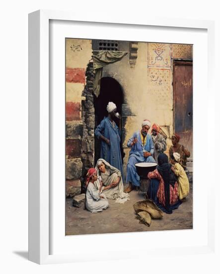 The Milk Seller, Cairo, 1886 (Oil on Wood)-Ludwig Deutsch-Framed Giclee Print