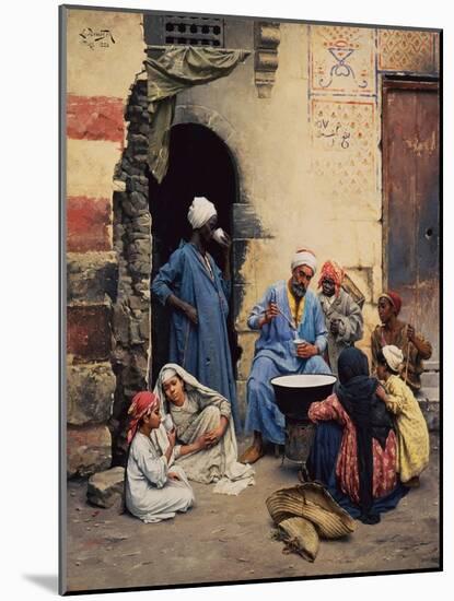 The Milk Seller, Cairo, 1886 (Oil on Wood)-Ludwig Deutsch-Mounted Giclee Print