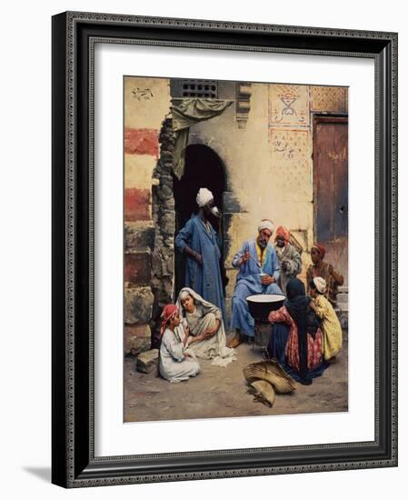 The Milk Seller, Cairo, 1886 (Oil on Wood)-Ludwig Deutsch-Framed Giclee Print