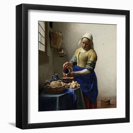 The Milkmaid, 1660-Johannes Vermeer-Framed Art Print