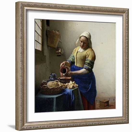 The Milkmaid, 1660-Johannes Vermeer-Framed Art Print