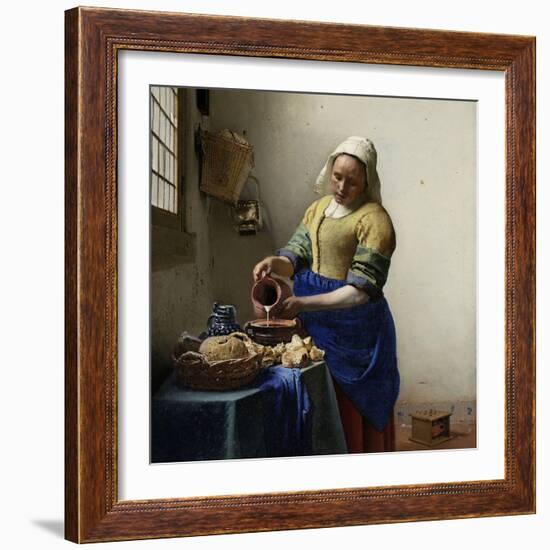 The Milkmaid, 1660-Johannes Vermeer-Framed Art Print