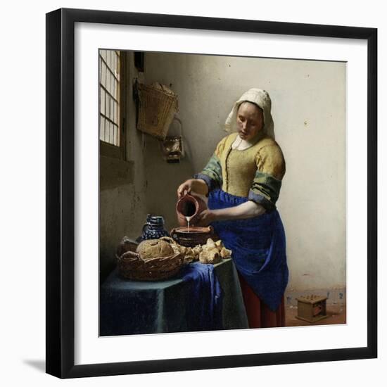 The Milkmaid, 1660-Johannes Vermeer-Framed Art Print