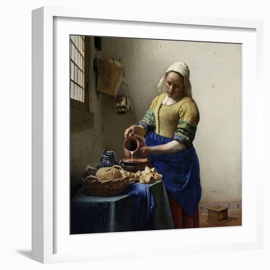 The Milkmaid, 1660-Johannes Vermeer-Framed Art Print