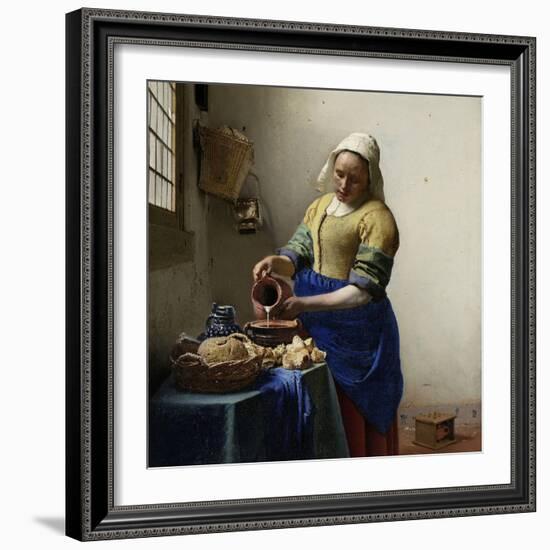 The Milkmaid, 1660-Johannes Vermeer-Framed Art Print