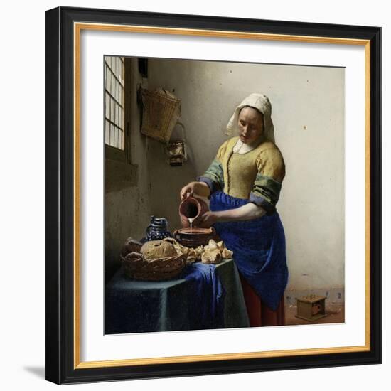 The Milkmaid, 1660-Johannes Vermeer-Framed Art Print