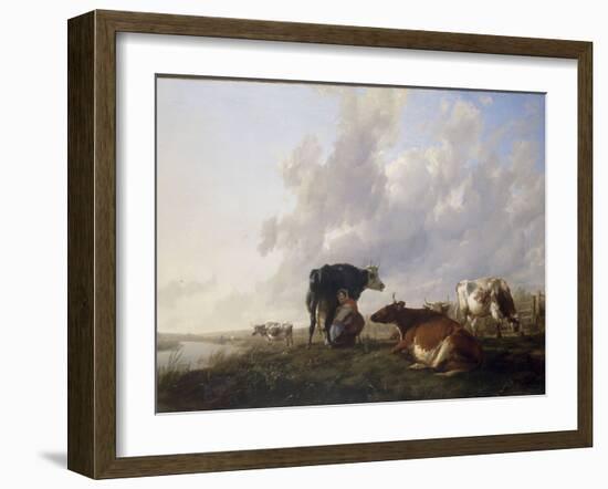 The Milkmaid, 1836-Thomas Sidney Cooper-Framed Giclee Print