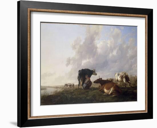 The Milkmaid, 1836-Thomas Sidney Cooper-Framed Giclee Print