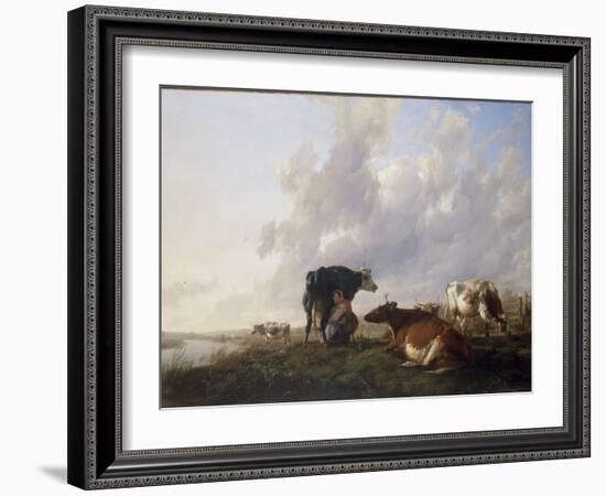 The Milkmaid, 1836-Thomas Sidney Cooper-Framed Giclee Print