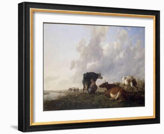 The Milkmaid, 1836-Thomas Sidney Cooper-Framed Giclee Print