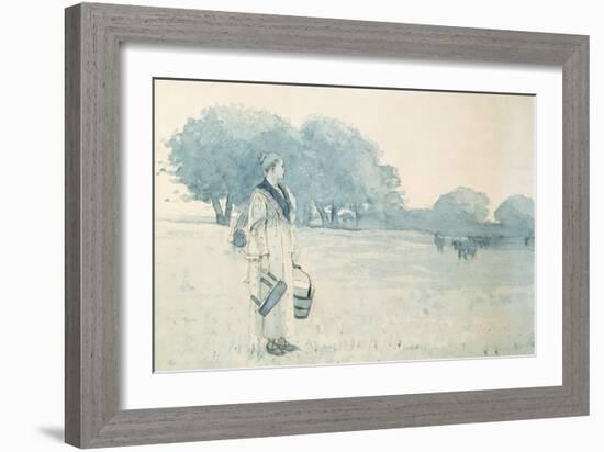 The Milkmaid, 1875-Winslow Homer-Framed Giclee Print