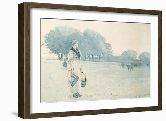 The Milkmaid, 1875-Winslow Homer-Framed Giclee Print