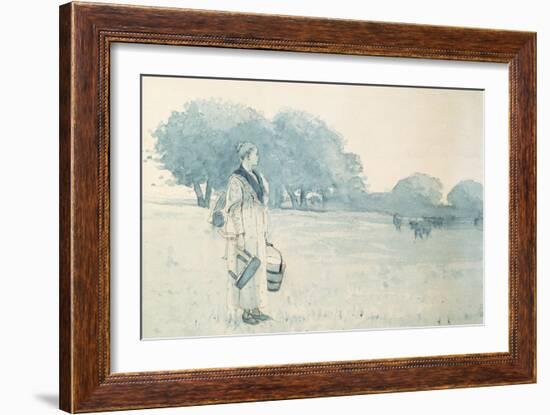 The Milkmaid, 1875-Winslow Homer-Framed Giclee Print