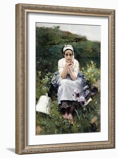 The Milkmaid, C.1890-Joaquín Sorolla y Bastida-Framed Giclee Print