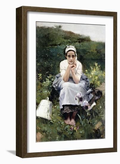 The Milkmaid, C.1890-Joaquín Sorolla y Bastida-Framed Giclee Print