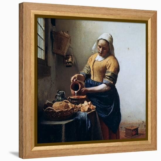 The Milkmaid, C1658-Johannes Vermeer-Framed Premier Image Canvas