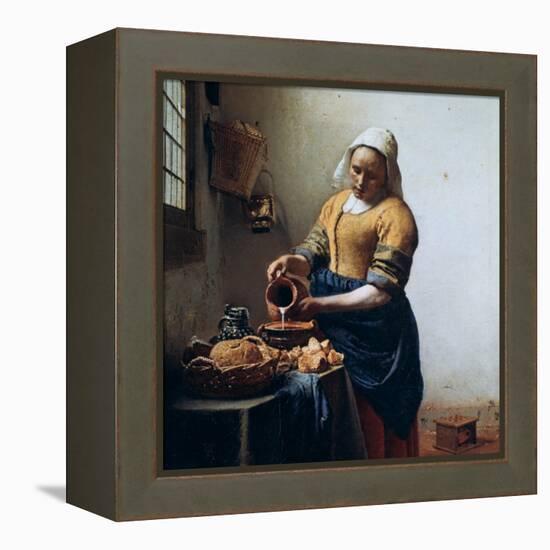 The Milkmaid, C1658-Johannes Vermeer-Framed Premier Image Canvas