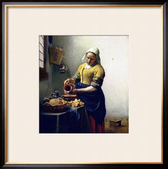 The Milkmaid, circa 1658-60-Johannes Vermeer-Framed Giclee Print
