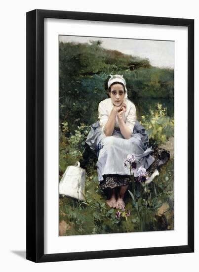 The Milkmaid (La Lechera). Ca. 1890-Joaquin Sorolla-Framed Giclee Print