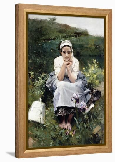 The Milkmaid (La Lechera). Ca. 1890-Joaquin Sorolla-Framed Premier Image Canvas