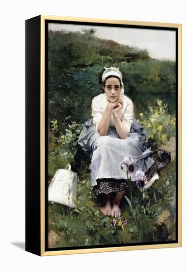 The Milkmaid (La Lechera). Ca. 1890-Joaquin Sorolla-Framed Premier Image Canvas