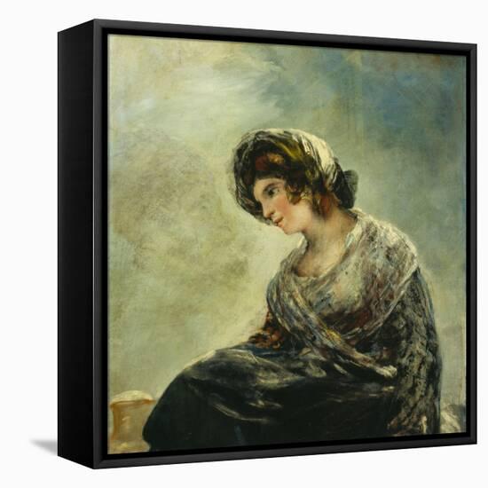 The Milkmaid of Bordeaux, about 1825-27-Francisco de Goya-Framed Premier Image Canvas