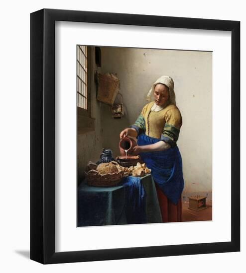 The Milkmaid-Johannes Vermeer-Framed Art Print