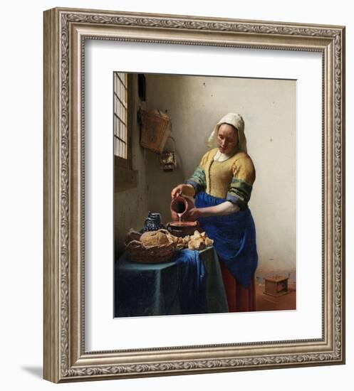 The Milkmaid-Johannes Vermeer-Framed Art Print