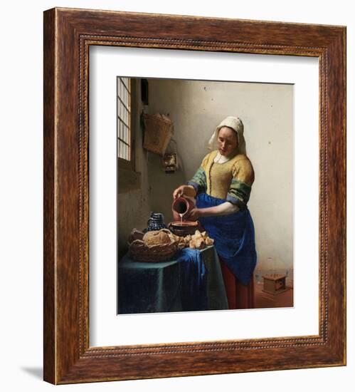 The Milkmaid-Johannes Vermeer-Framed Art Print