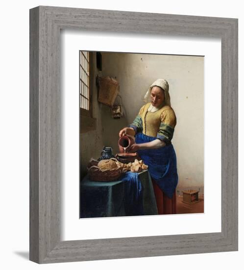 The Milkmaid-Johannes Vermeer-Framed Art Print