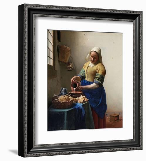 The Milkmaid-Johannes Vermeer-Framed Art Print