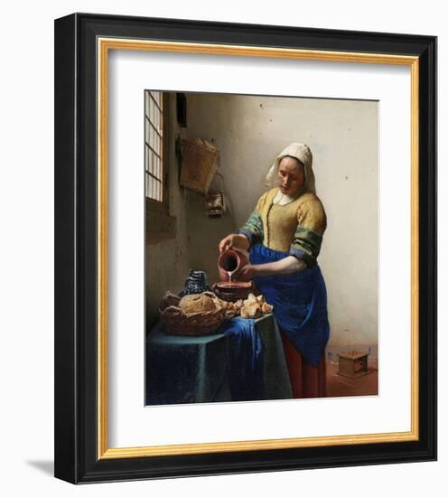 The Milkmaid-Johannes Vermeer-Framed Art Print