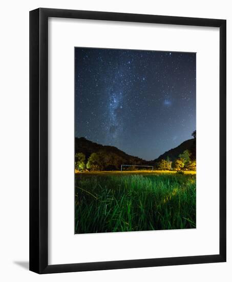 The Milky Way Above a Football Goal Post at Night in Ubatuba-Alex Saberi-Framed Photographic Print