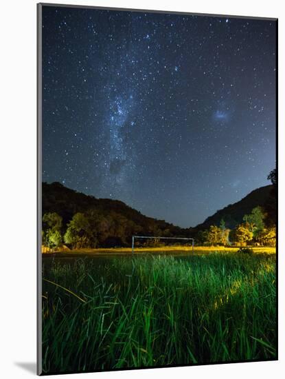 The Milky Way Above a Football Goal Post at Night in Ubatuba-Alex Saberi-Mounted Photographic Print