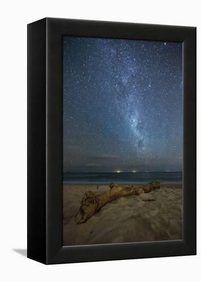 The Milky Way Above Itamambuca Beach at Night and Ship Lights on the Horizon-Alex Saberi-Framed Premier Image Canvas