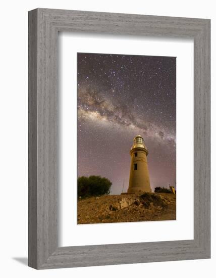 The Milky Way at night at the Vlamingh Head Lighthouse, Exmouth, Western Australia, Australia-Michael Nolan-Framed Photographic Print